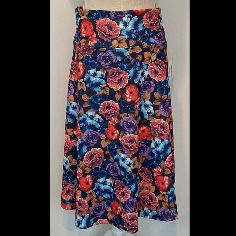 Lularoe Floral Azure Flare Skirt - NWT